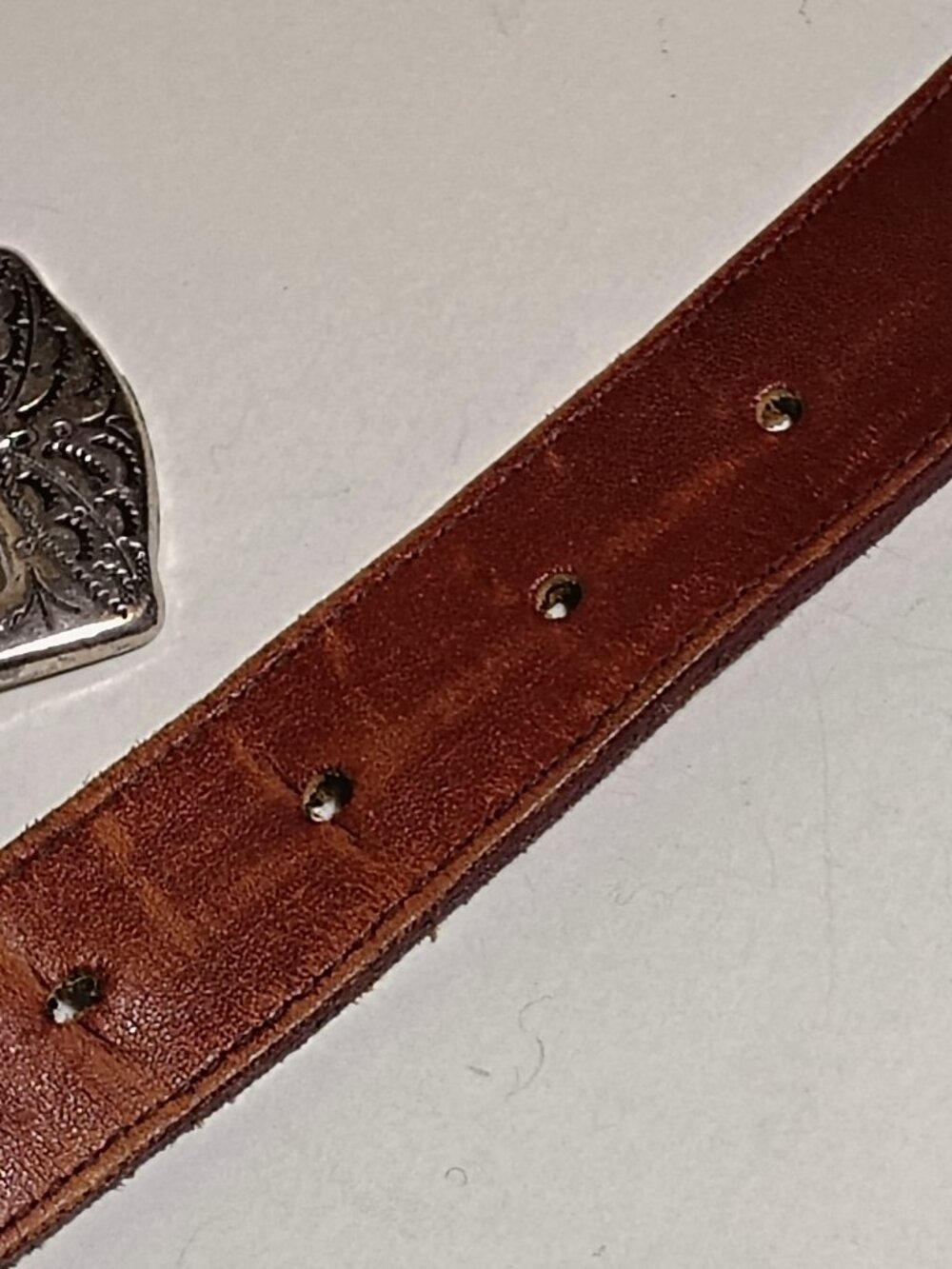 Latigo Western Concho Belt Full Grain Leather Brown Vintage Large Boho Festival - Picture 9 of 12